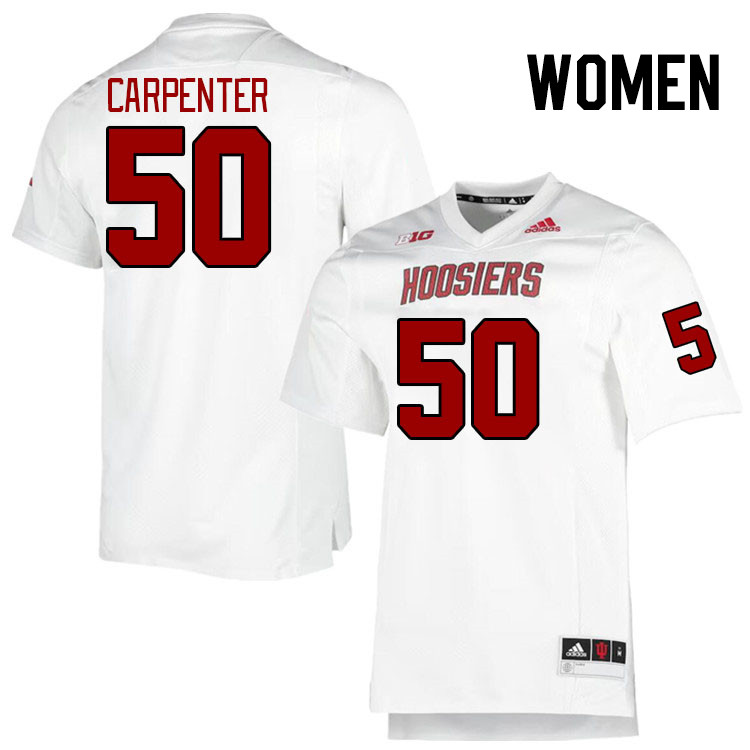 Women #50 Zach Carpenter Indiana Hoosiers College Football Jerseys Stitched-Retro